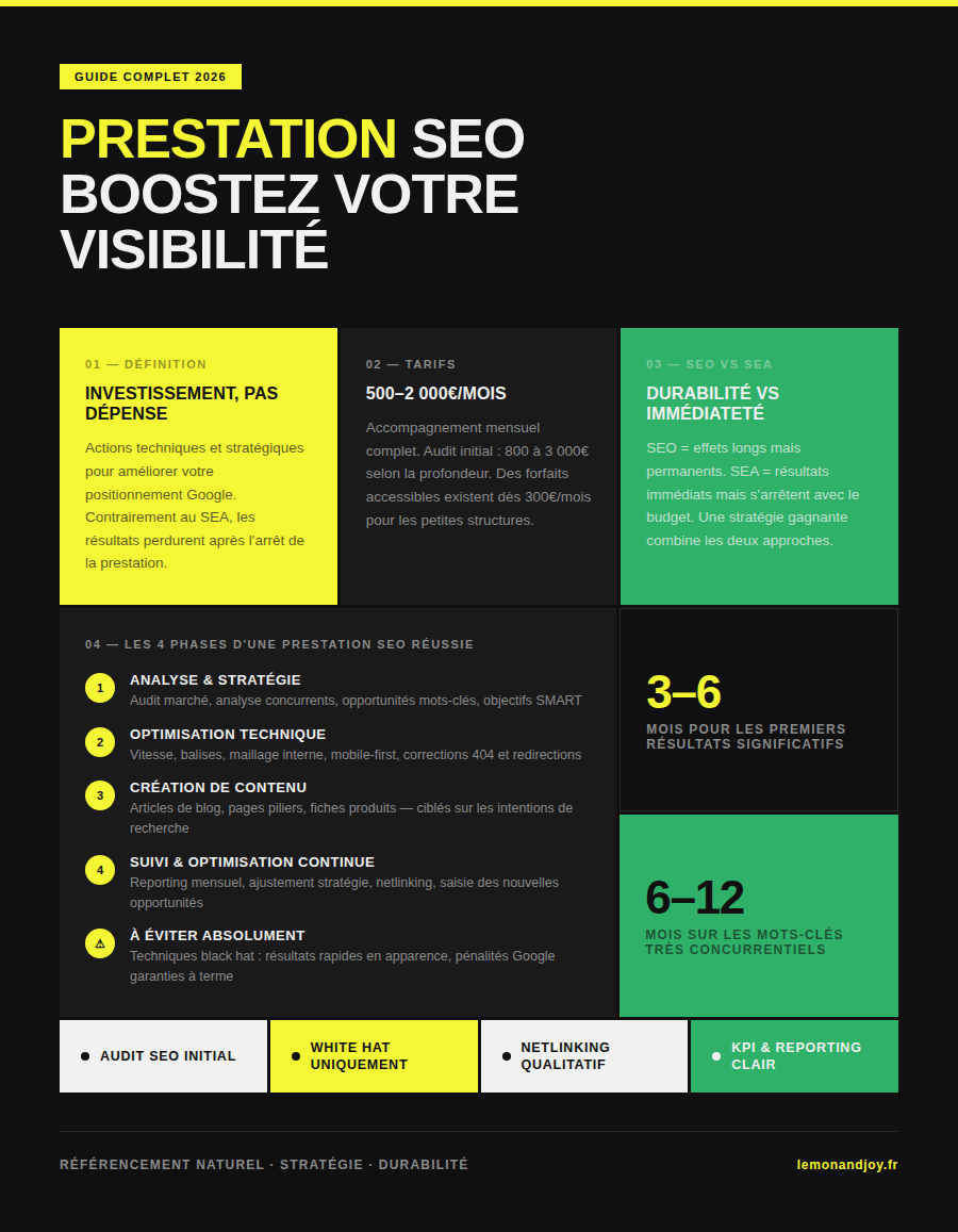 illustration récapitulative sur les prestations SEO
